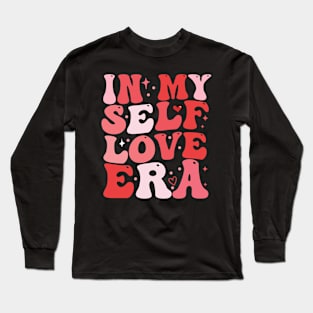 in my self love era groovy cool valentines day Long Sleeve T-Shirt